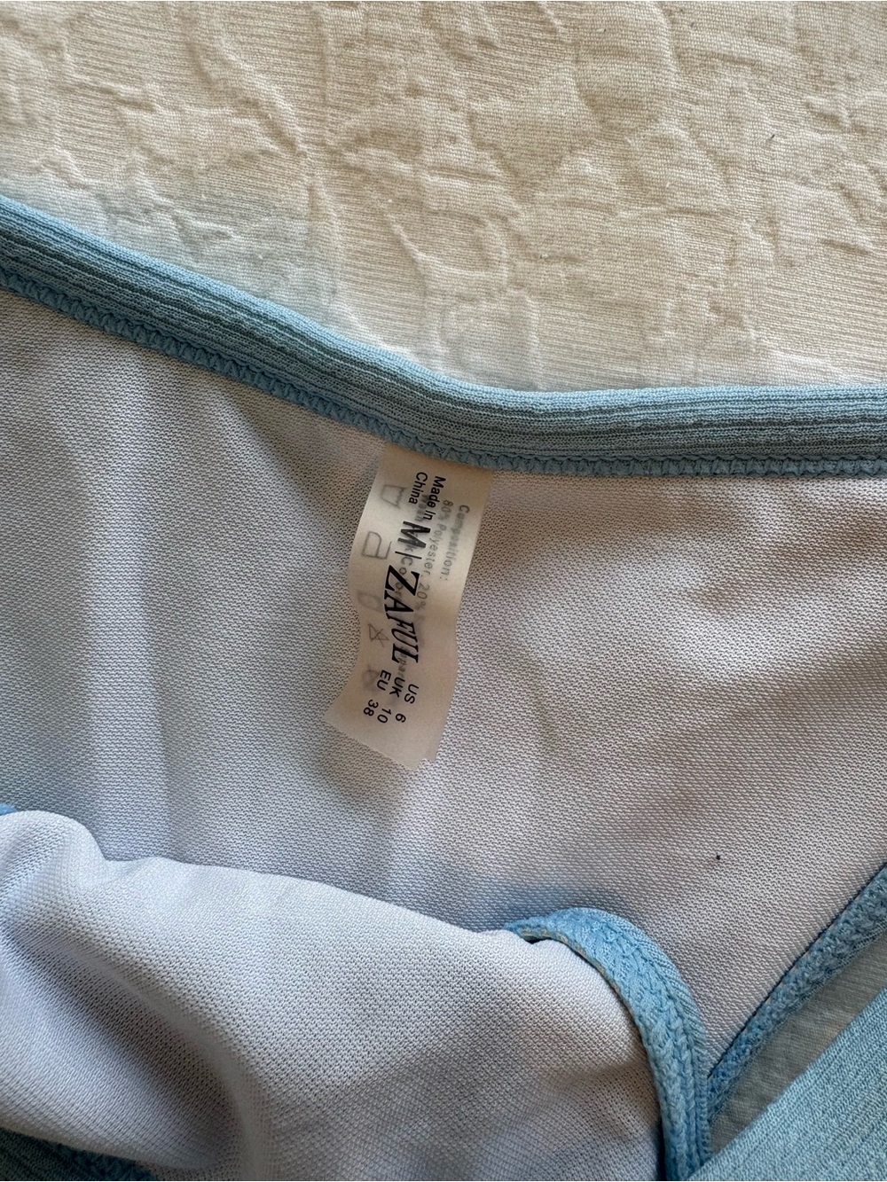 Zaful Light Blue Ribbed Bikini Set - Picture 2 of 3